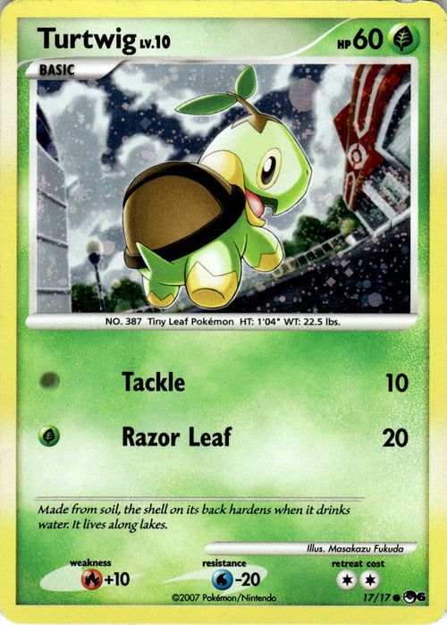 2007 POKEMON TURTWIG 17/17 COMMON POP SERIES 6 NEAR MINT