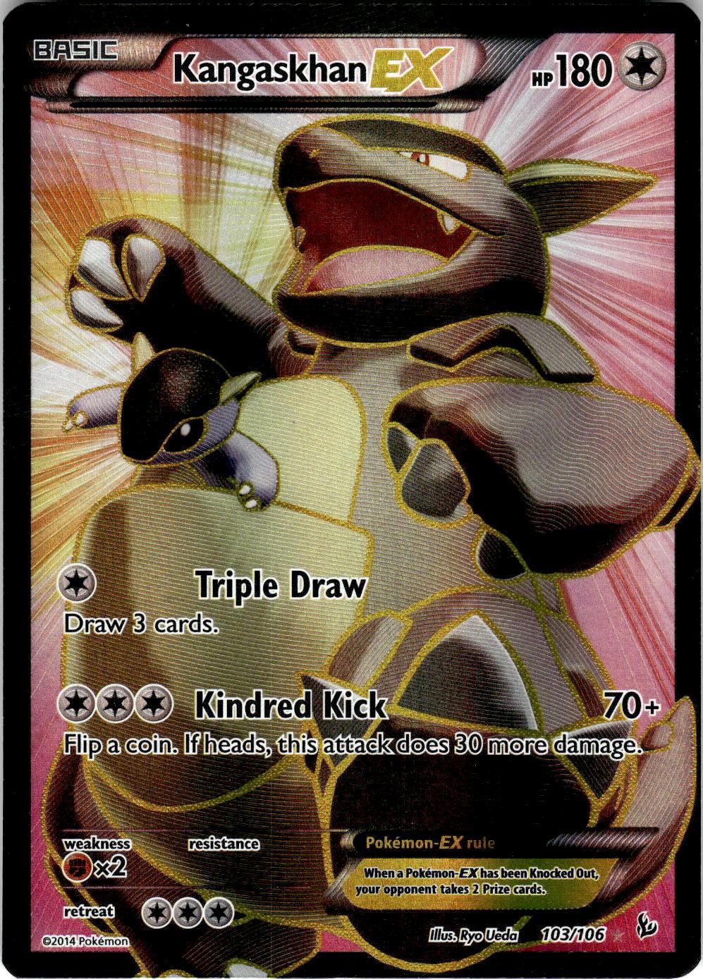 2014 POKEMON KANGASKHAN EX 103/106 ULTRA RARE FLASHFIRE HOLO NEAR MINT