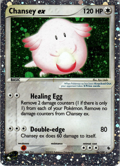 2003 POKEMON CHANSEY EX 96/109 HOLO EX RARE RUBY & SAPPHIRE NEAR MINT