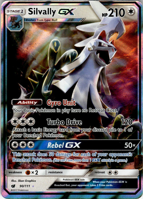 2017 POKEMON SILVALLY GX 90/111 HOLO GX RARE CRIMSON INVASION NEAR MINT