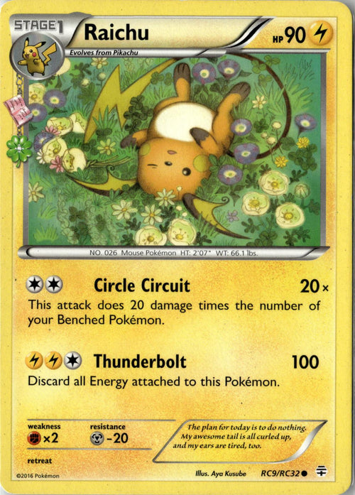 2016 POKEMON RAICHU RC9/RC32 COMMON GENERATIONS NEAR MINT
