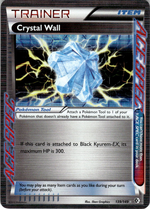 2012 POKEMON CRYSTAL WALL 139/149 ACE SPEC RARE BOUNDARIES CROSSED HOLO NM