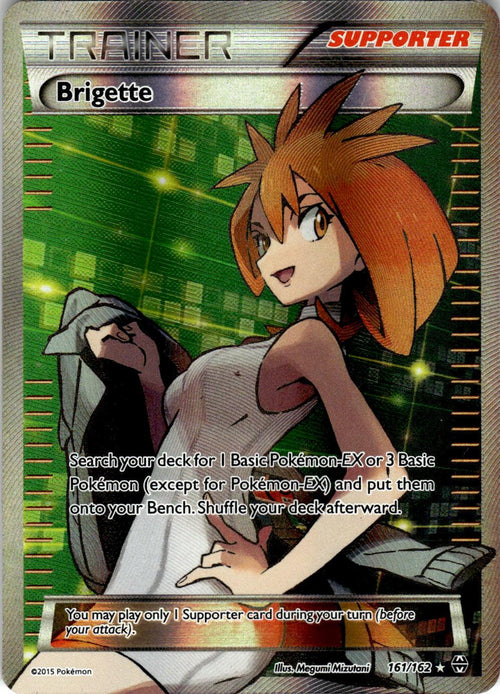 2015 POKEMON BRIGETTE 161/162 ULTRA RARE BREAKTHROUGH HOLO NEAR MINT