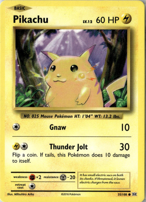 2016 POKEMON PIKACHU 35/108 COMMON EVOLUTIONS NEAR MINT