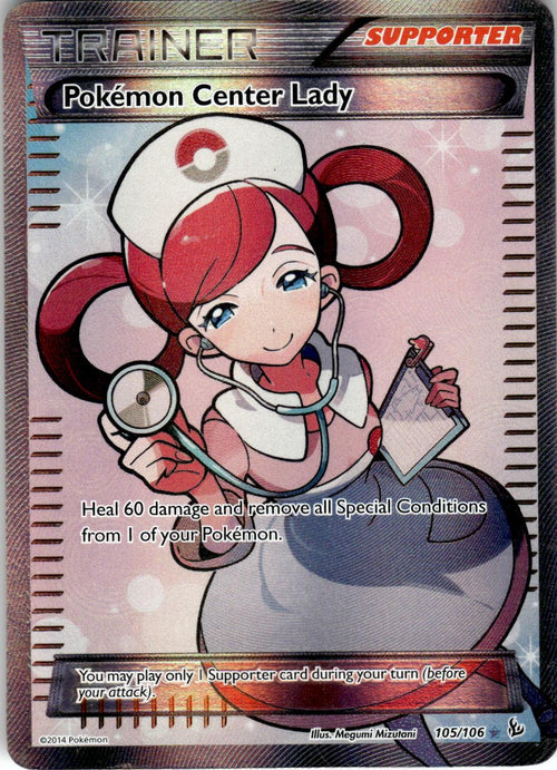 2014 POKEMON POKEMON CENTER LADY 105/106 ULTRA RARE FLASHFIRE HOLO NEAR MINT