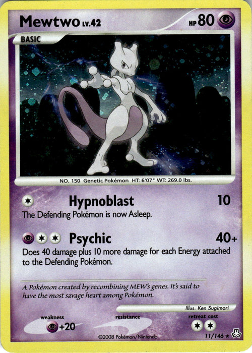 2008 POKEMON MEWTWO 11/146 HOLO RARE LEGENDS AWAKENED NEAR MINT