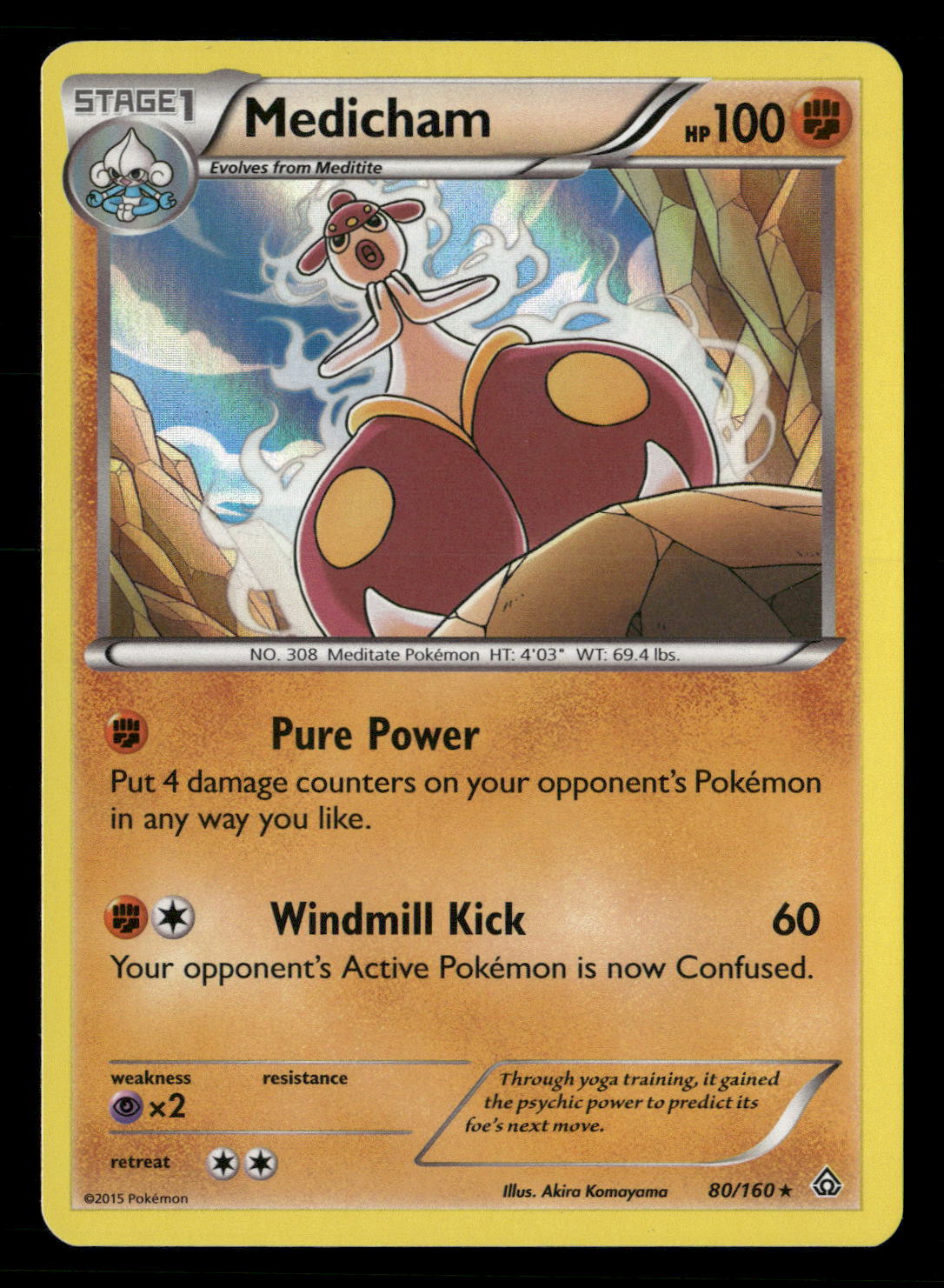 Medicham Holo Rare XY - Primal Clash 80/160 NM