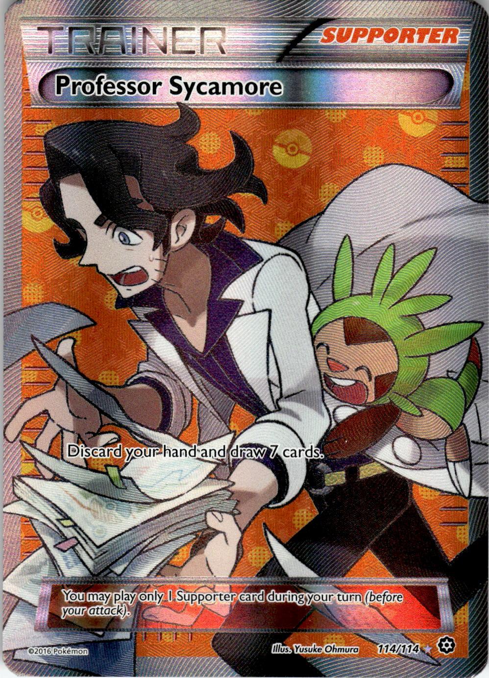 2016 POKEMON PROFESSOR SYCAMORE 114/114 ULTRA RARE STEAM SIEGE HOLO NEAR MINT