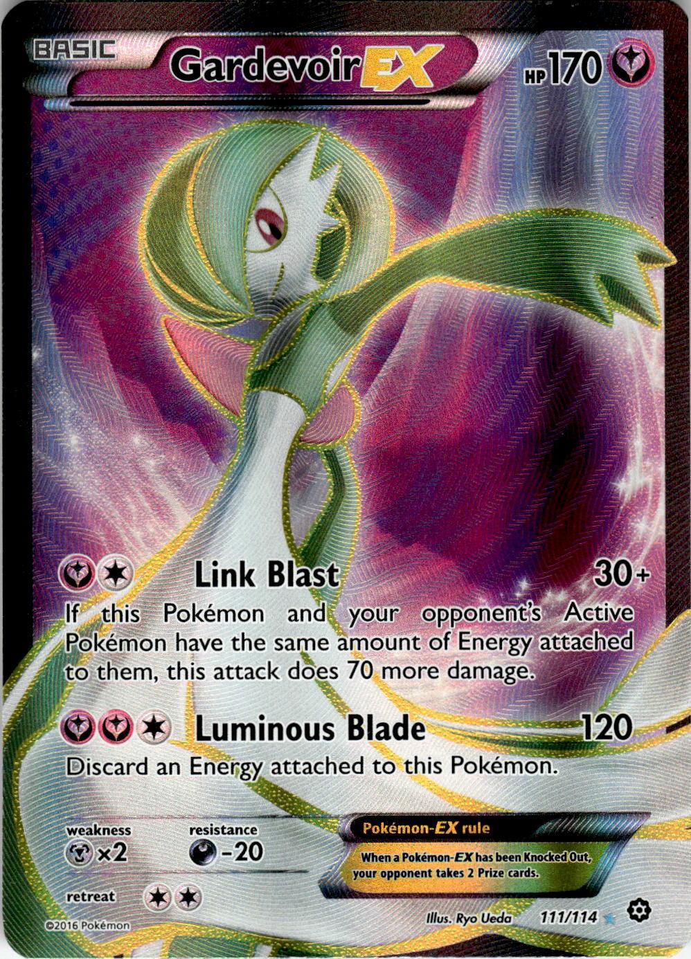 2016 POKEMON GARDEVOIR EX 111/114 ULTRA RARE STEAM SIEGE HOLO NEAR MINT