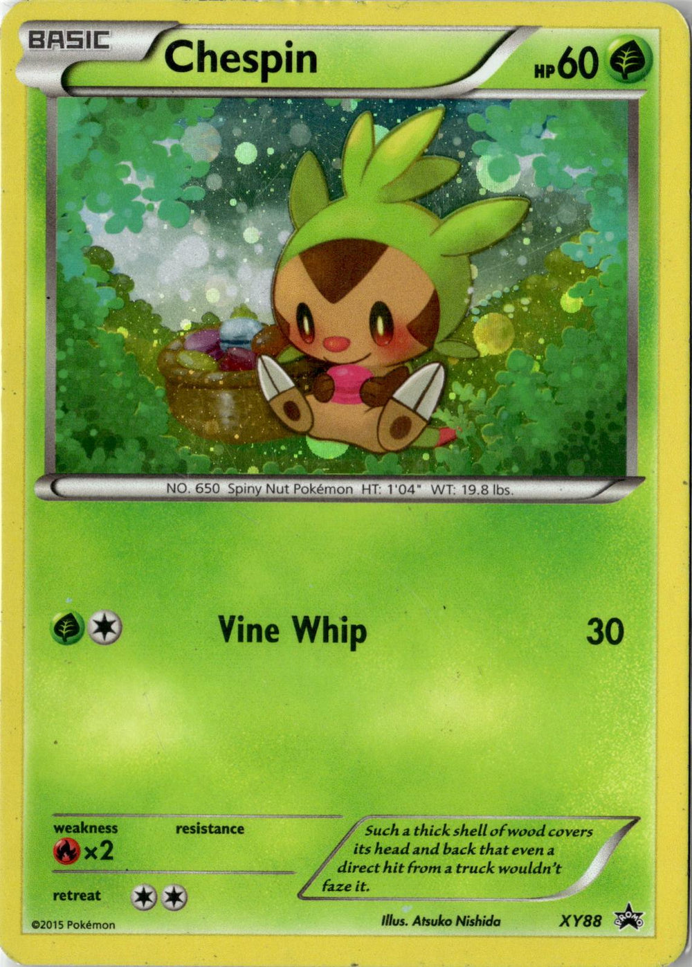 POKEMON CHESPIN (COLLECTOR CHEST) XY88 HOLO PROMO XY PROMO LIGHTLY PLAYED