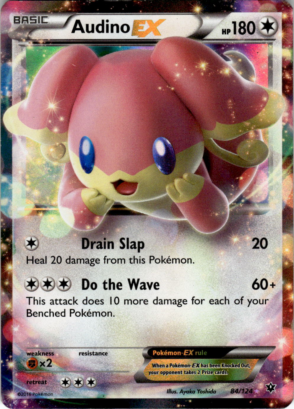 2016 POKEMON AUDINO EX 84/124 HOLO EX RARE FATES COLLIDE NEAR MINT