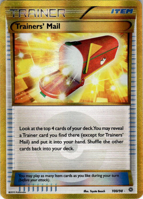 2015 POKEMON TRAINERS' MAIL 100/98 SECRET RARE ANCIENT ORIGINS HOLO NEAR MINT